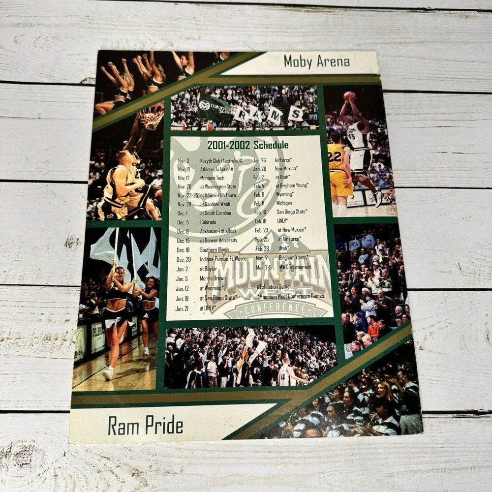2001–2002 Colorado State Rams Basketball Program Vintage NCAA CSU